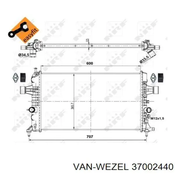 37002440 VAN Wezel радиатор