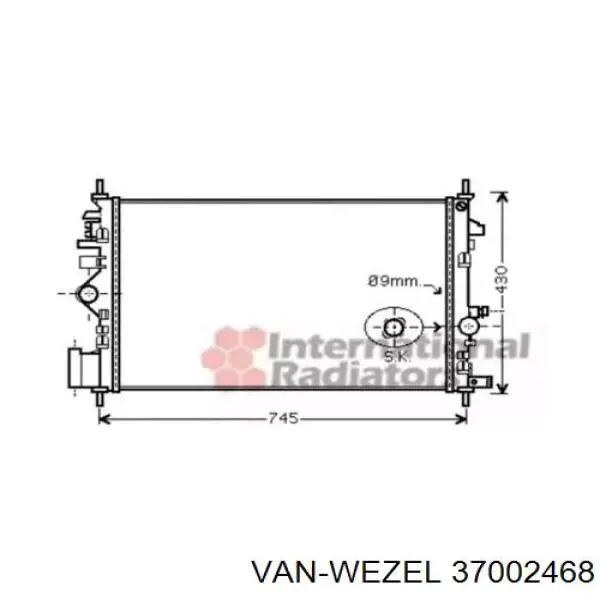 37002468 VAN Wezel радиатор