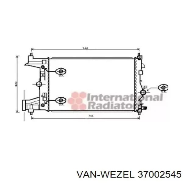 Радиатор 37002545 VAN Wezel