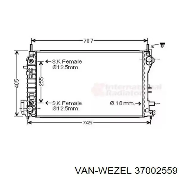 Радиатор 37002559 VAN Wezel