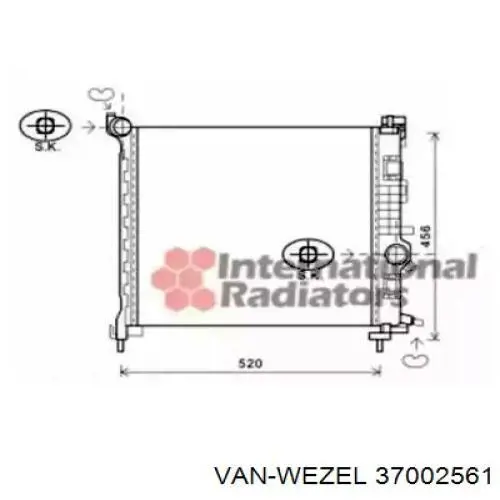 Радиатор 37002561 VAN Wezel