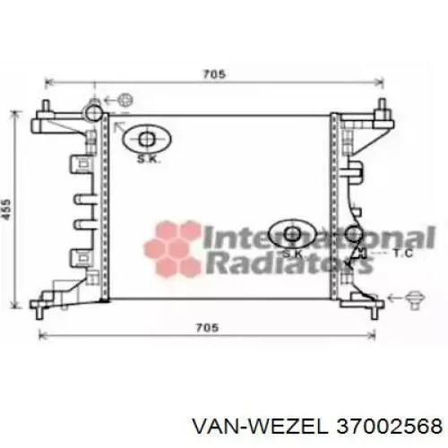 Радиатор 37002568 VAN Wezel