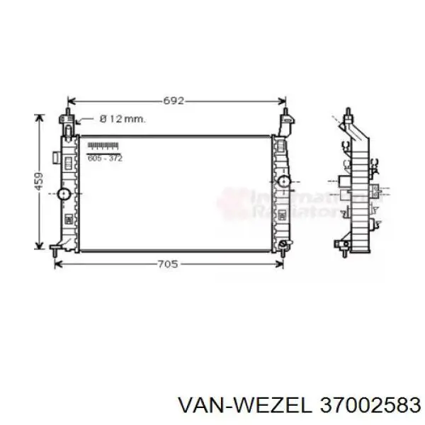 Радиатор 37002583 VAN Wezel