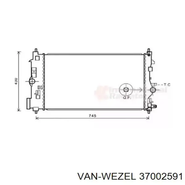 Радиатор 37002591 VAN Wezel