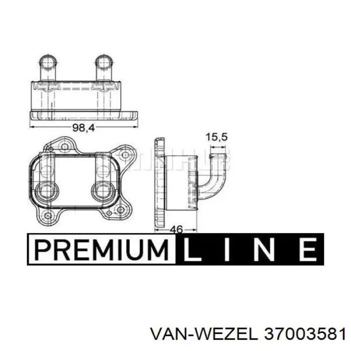 Масляный радиатор VAN Wezel 37003581