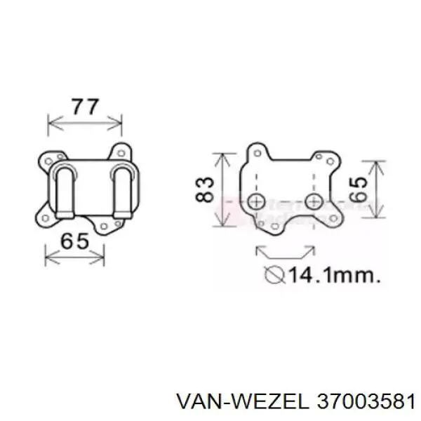 37003581 VAN Wezel радиатор масляный