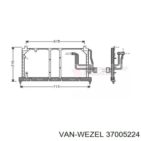 Радиатор кондиционера 37005224 VAN Wezel