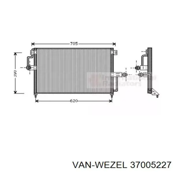 Радиатор кондиционера 37005227 VAN Wezel