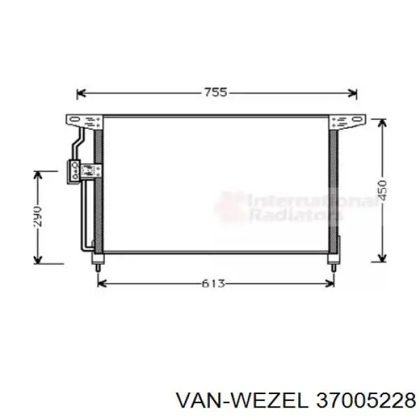 Радиатор кондиционера 37005228 VAN Wezel