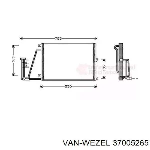 Радиатор кондиционера 37005265 VAN Wezel