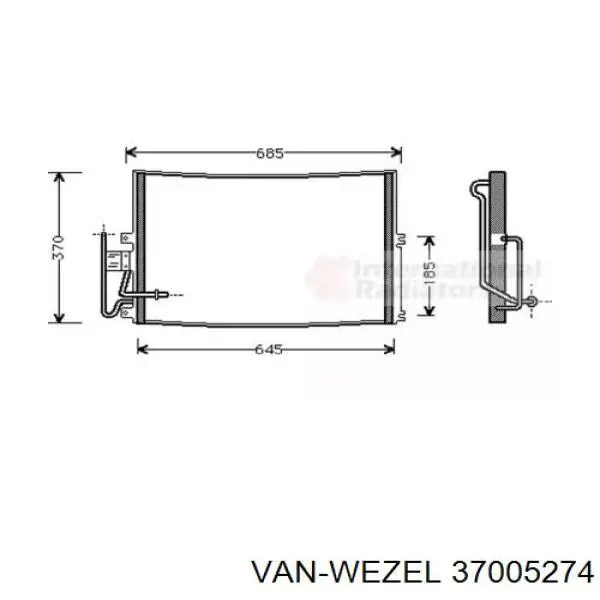 Радиатор кондиционера 37005274 VAN Wezel