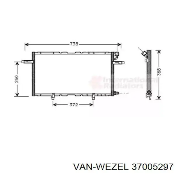 Радиатор кондиционера 37005297 VAN Wezel