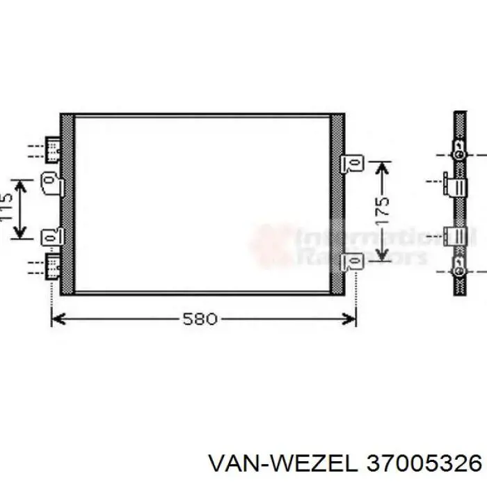 Радиатор кондиционера 37005326 VAN Wezel