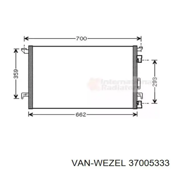 Радиатор кондиционера 37005333 VAN Wezel