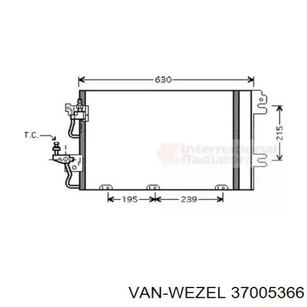 37005366 VAN Wezel радиатор кондиционера