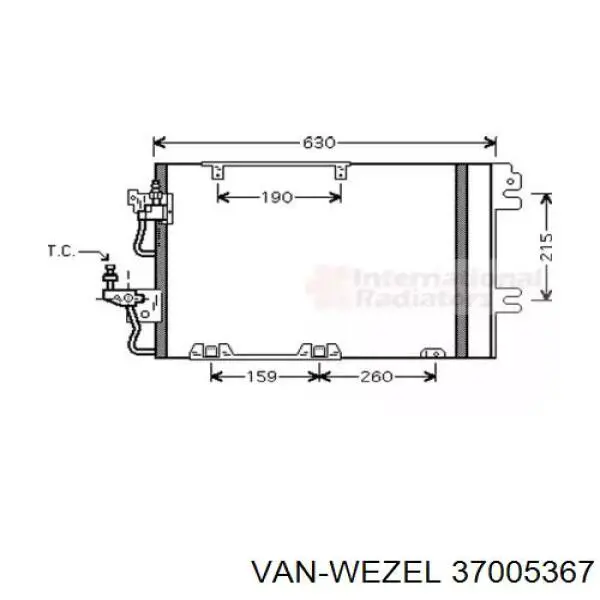 37005367 VAN Wezel радиатор кондиционера