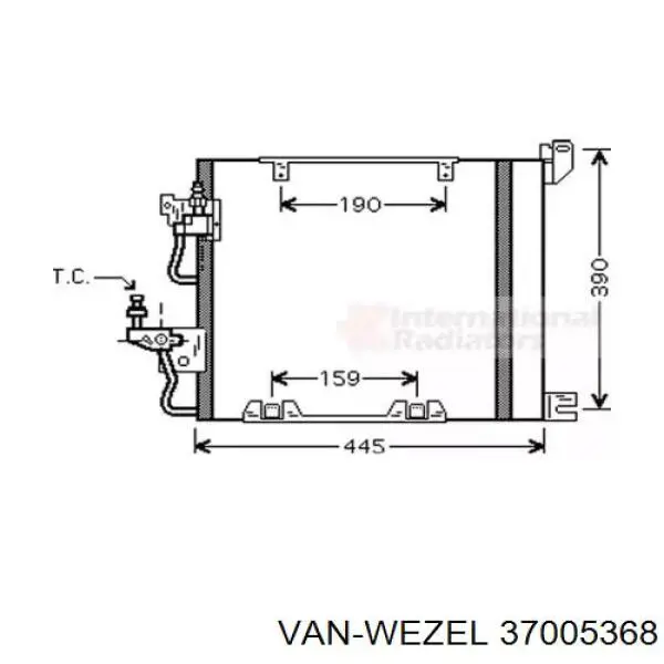 Радиатор кондиционера 37005368 VAN Wezel