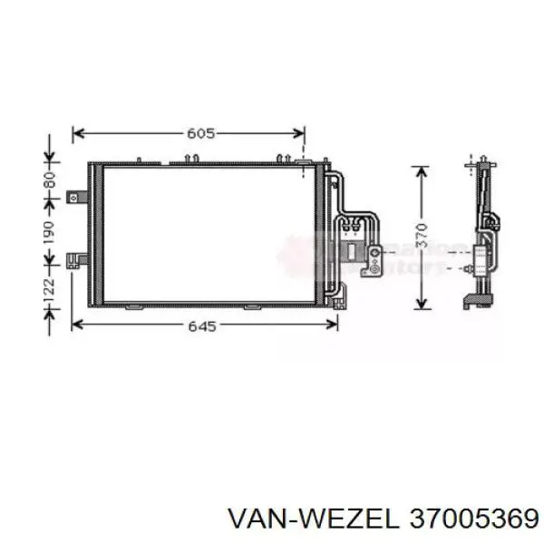 Радиатор кондиционера 37005369 VAN Wezel