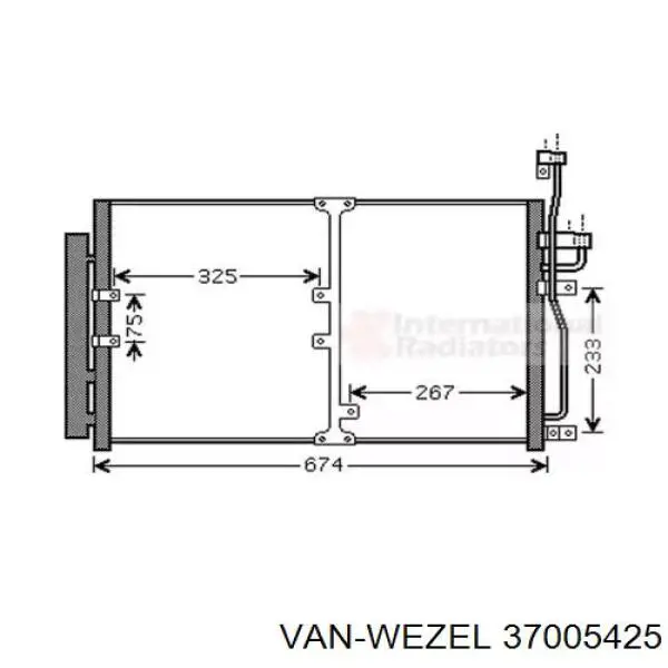 Радиатор кондиционера 37005425 VAN Wezel