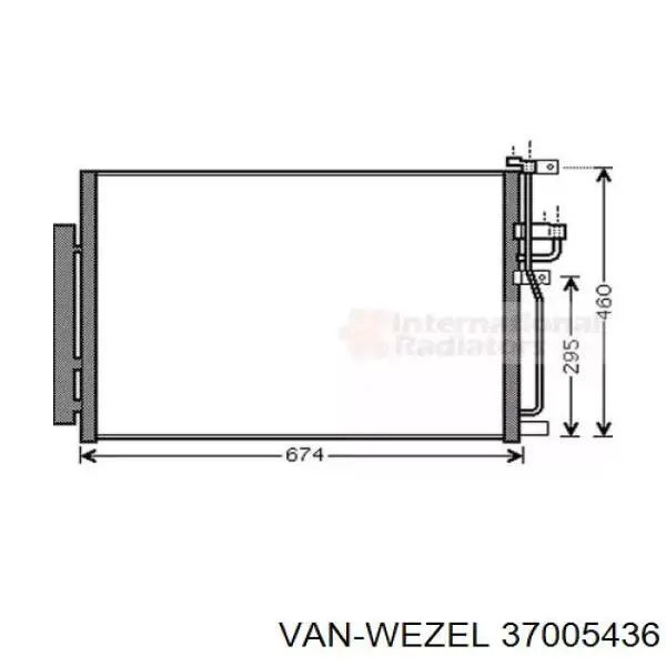 37005436 VAN Wezel радиатор кондиционера