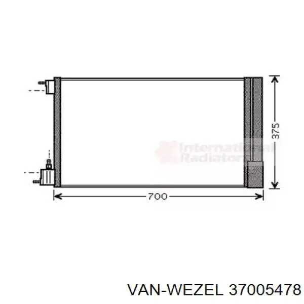 Радиатор кондиционера 37005478 VAN Wezel