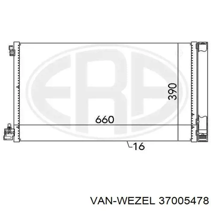 Конденсатор кондиционера VAN Wezel 37005478 цена, от 65.75 USD