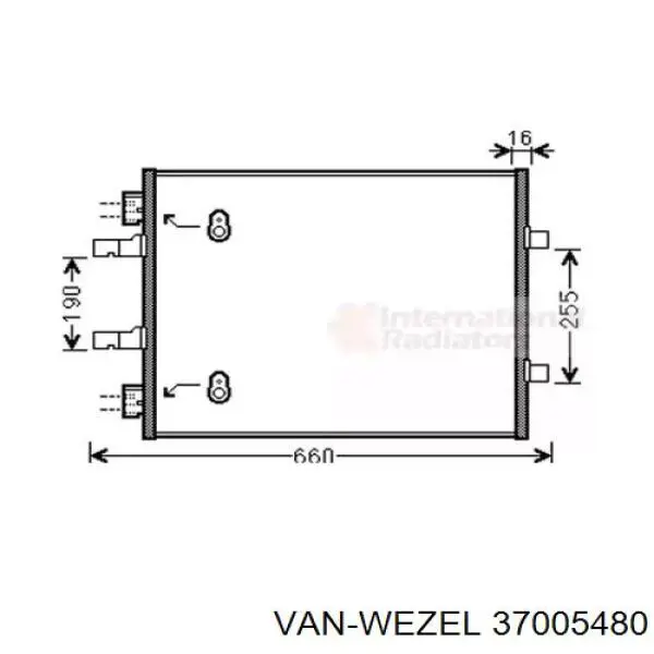 Радиатор кондиционера 37005480 VAN Wezel