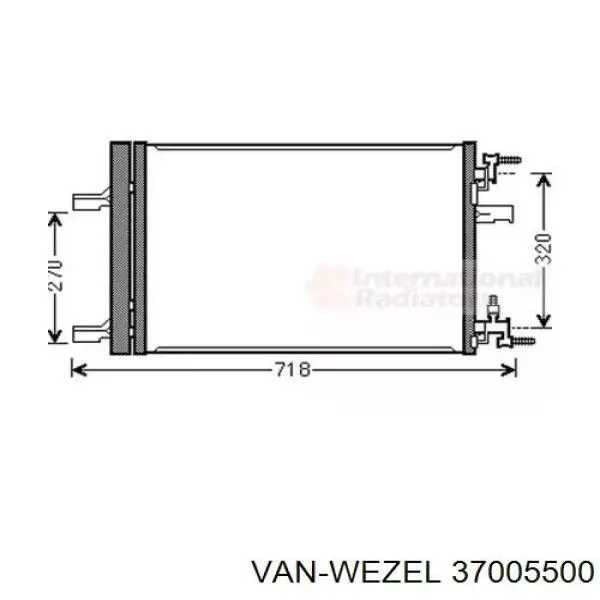 Радиатор кондиционера VAN WEZEL 37005500