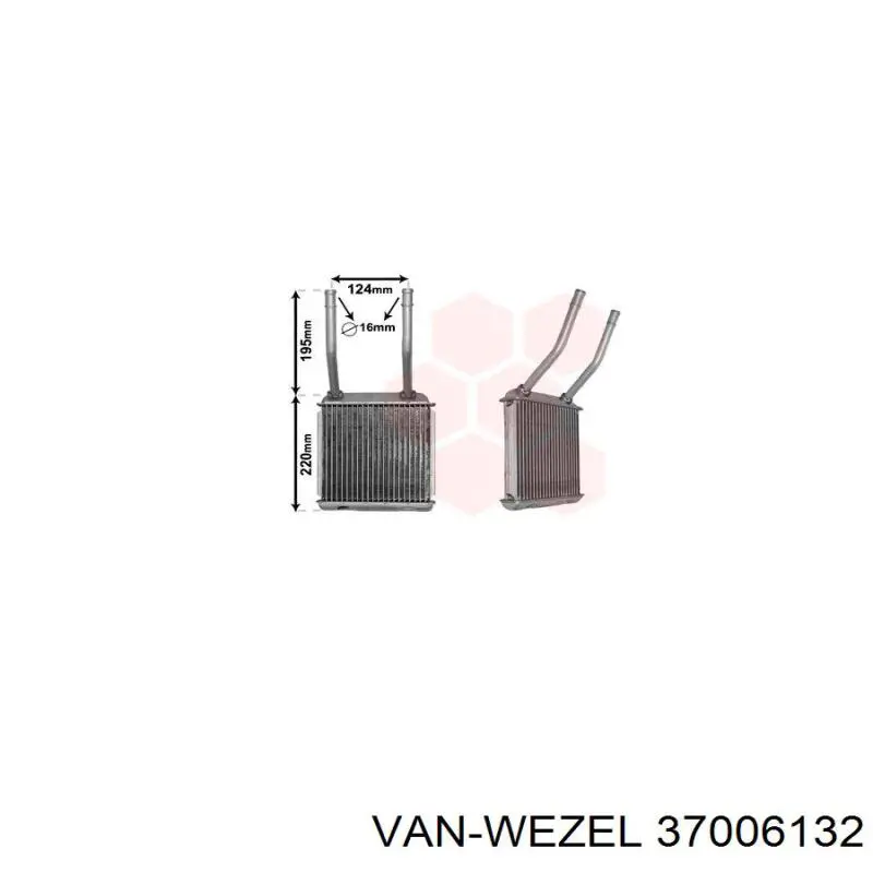 37006132 VAN Wezel радиатор печки
