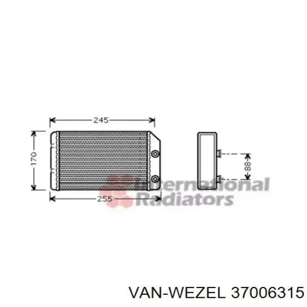 Радиатор печки 37006315 VAN Wezel