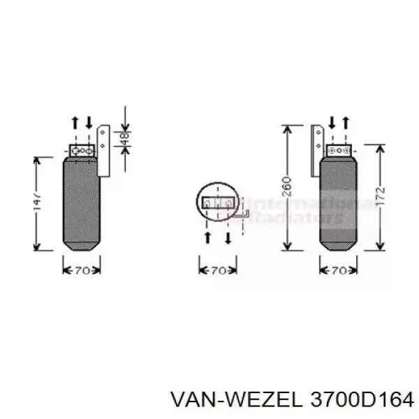 Осушитель кондиционера 3700D164 VAN Wezel