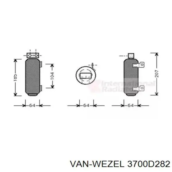 Осушитель кондиционера 3700D282 VAN Wezel