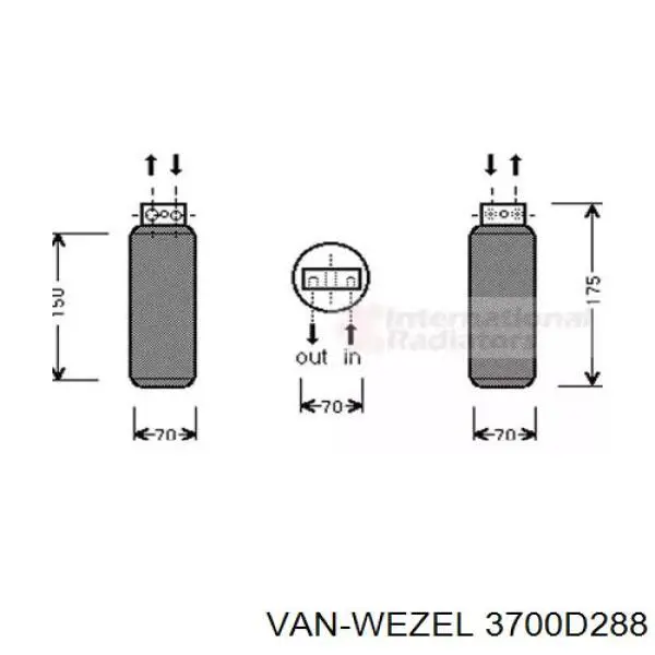 Осушитель кондиционера 3700D288 VAN Wezel