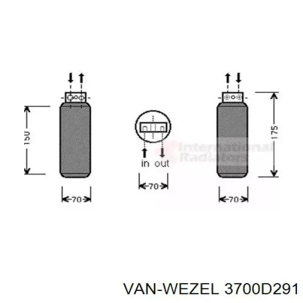 Осушитель кондиционера 3700D291 VAN Wezel