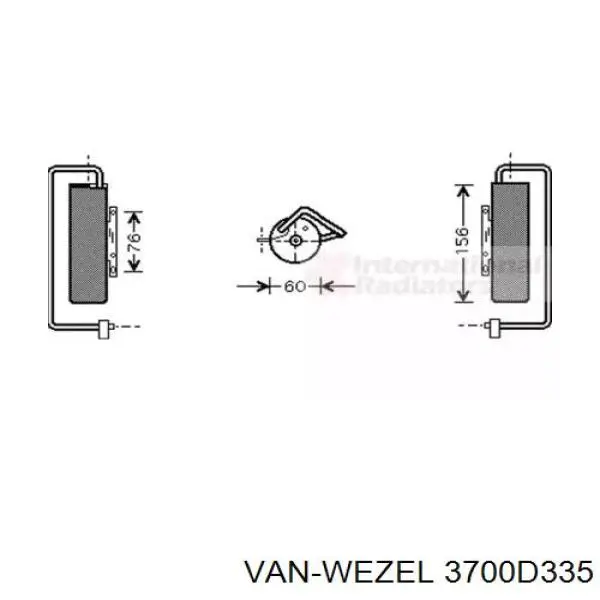 Осушитель кондиционера 3700D335 VAN Wezel