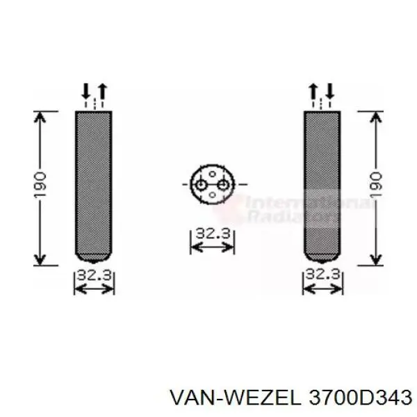 Осушитель кондиционера 3700D343 VAN Wezel