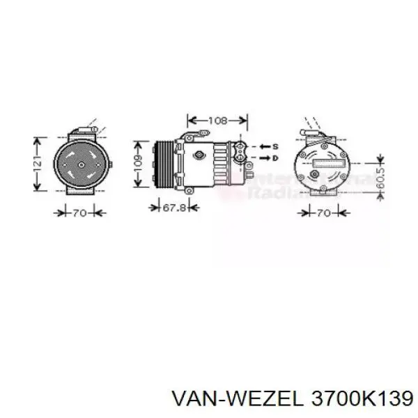 3700K139 VAN Wezel компрессор кондиционера