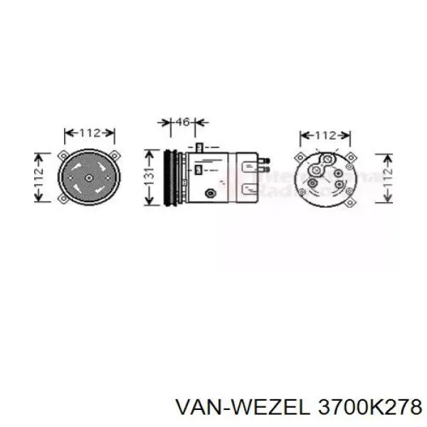 Компрессор кондиционера 3700K278 VAN Wezel