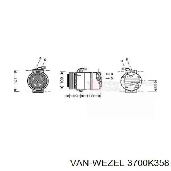 3700K358 VAN Wezel компрессор кондиционера