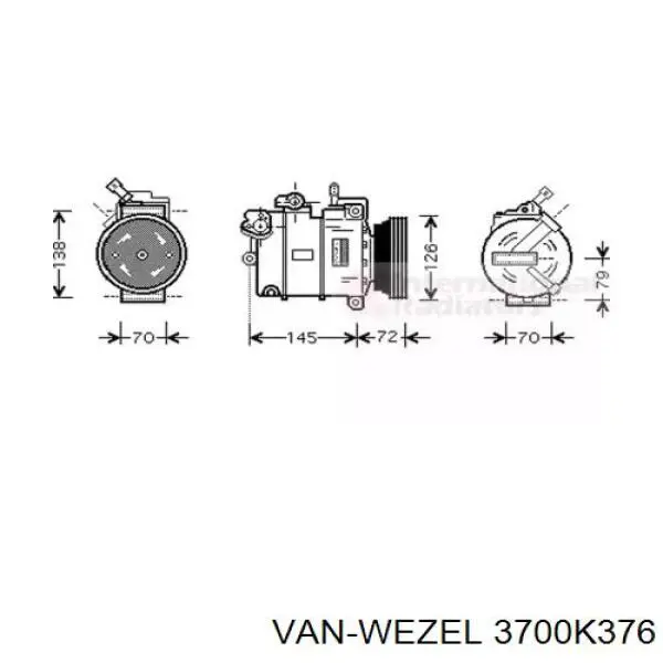 Компрессор кондиционера 3700K376 VAN Wezel