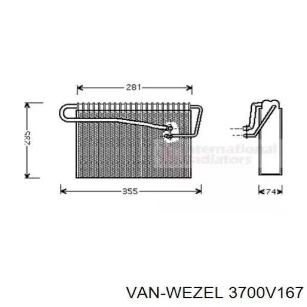 Испаритель кондиционера 3700V167 VAN Wezel