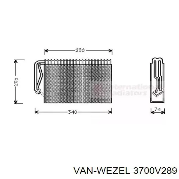 Испаритель кондиционера 3700V289 VAN Wezel