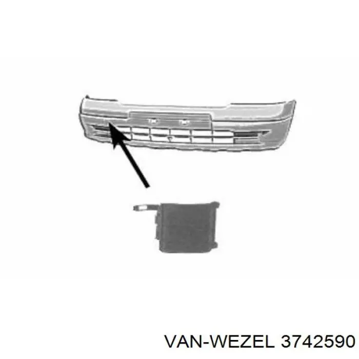 Решетка бампера переднего верхняя 3742590 VAN Wezel