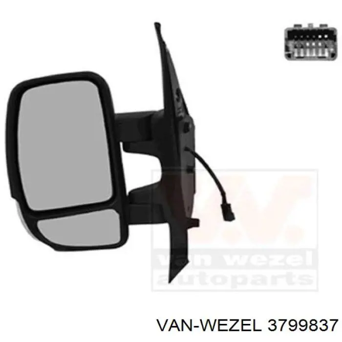Зеркальный элемент водительского зеркала VAN Wezel 3799837 цена, от 15.50 USD