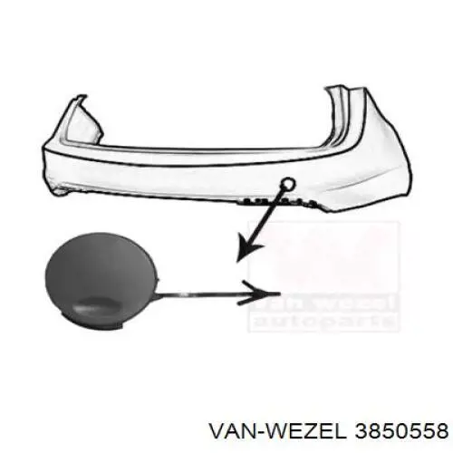 3850558 VAN Wezel tampão traseiro do pára-choque do gancho de reboque