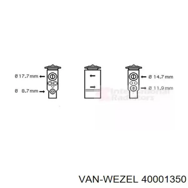 Клапан TRV кондиционера 40001350 VAN Wezel