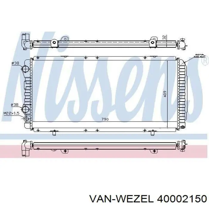 Радиатор охлаждения VAN Wezel 40002150