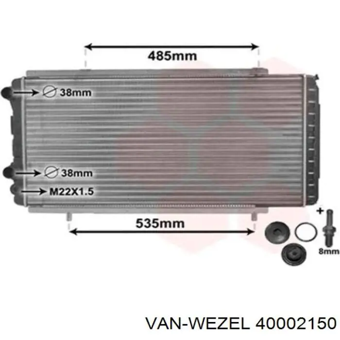 Радиатор 40002150 VAN Wezel