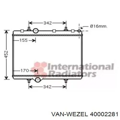 Радиатор 40002281 VAN Wezel