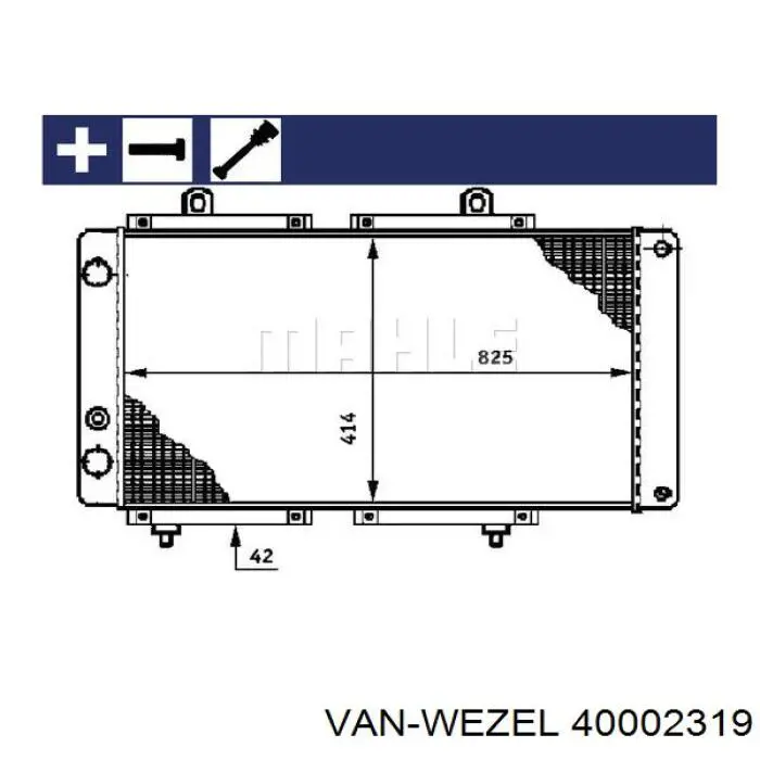 Радиатор 40002319 VAN Wezel